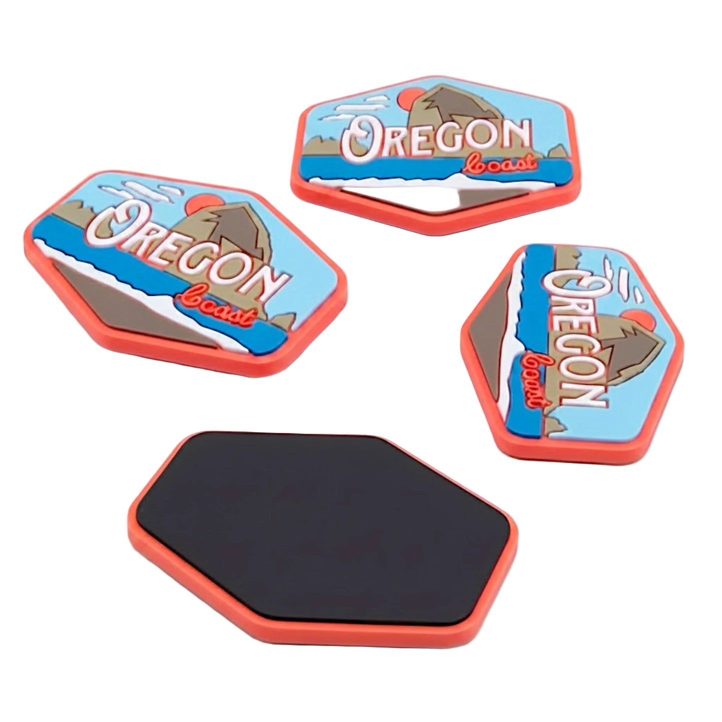 Close-up of the Oregon Coast Vintage 3D PVC Refrigerator Magnet, featuring vibrant colors and detailed design, ideal for collectors of Oregon coast magnets.
