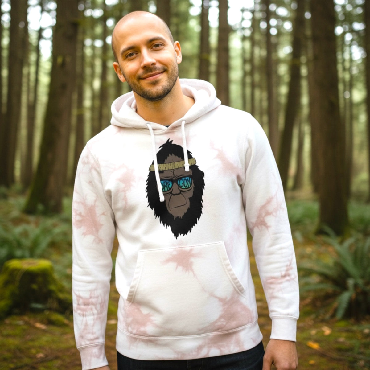 Retro Squatch Oregon Bigfoot Head | Premium Pullover Hoodie