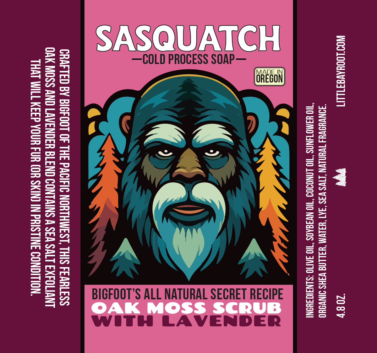 Oak Moss Lavender Scrub | Natural Bigfoot Themed Soap