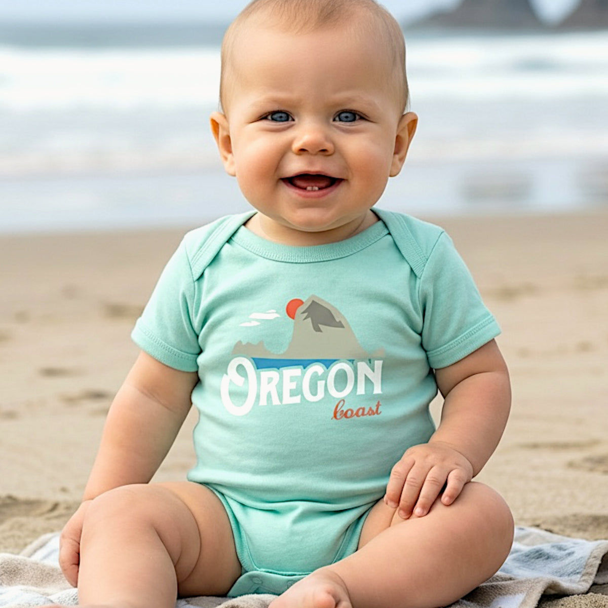 Oregon Coast Vintage Haystack Rock | Infant Bodysuit