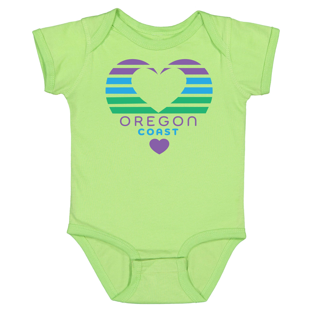 Oregon WaveHeart Infant Bodysuit Lime