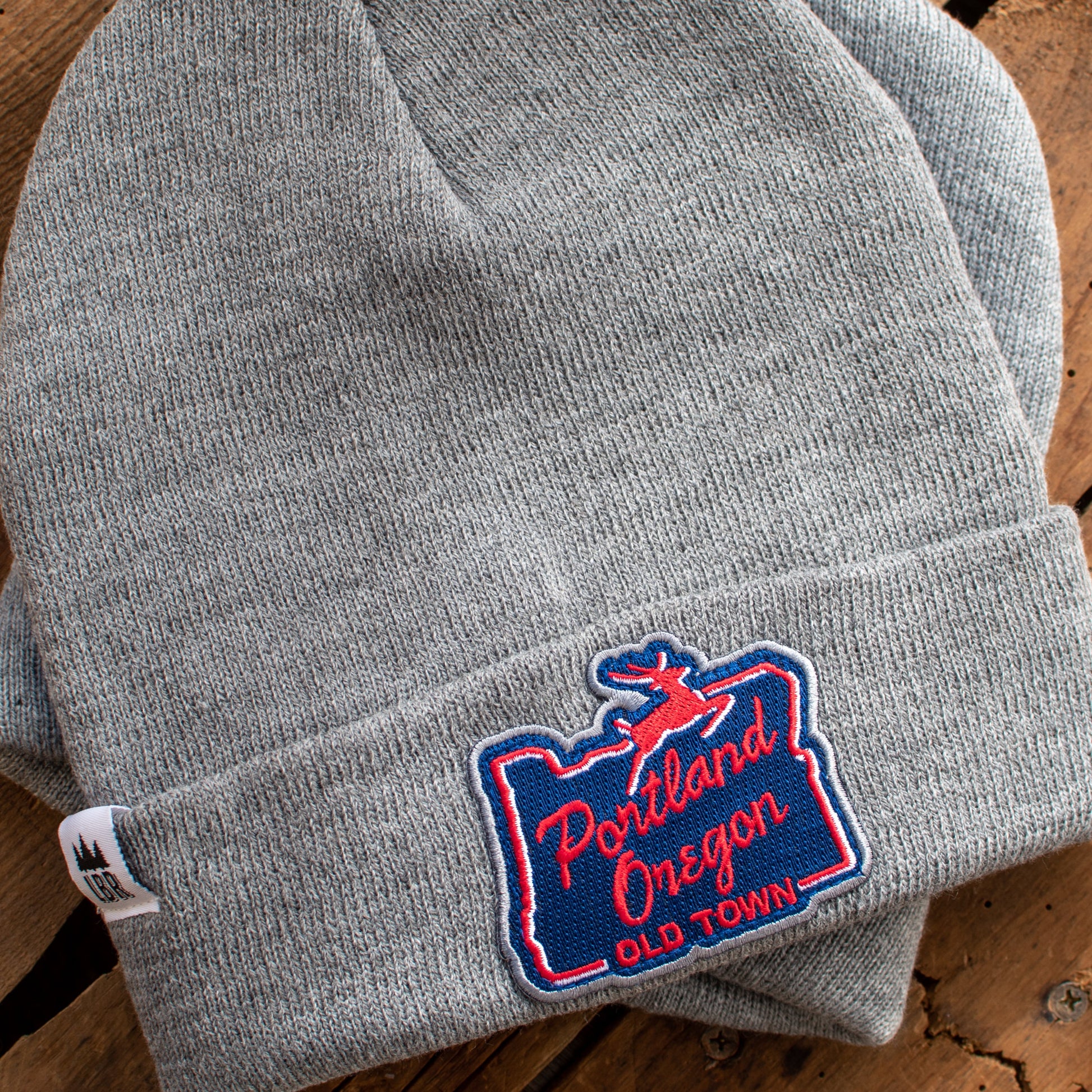 White Stag Sign Portland Oregon Knit Beanie