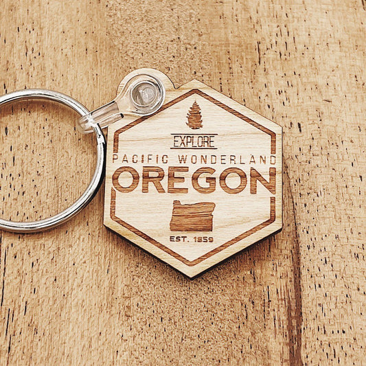 Explore Oregon | Wooden Key Ring
