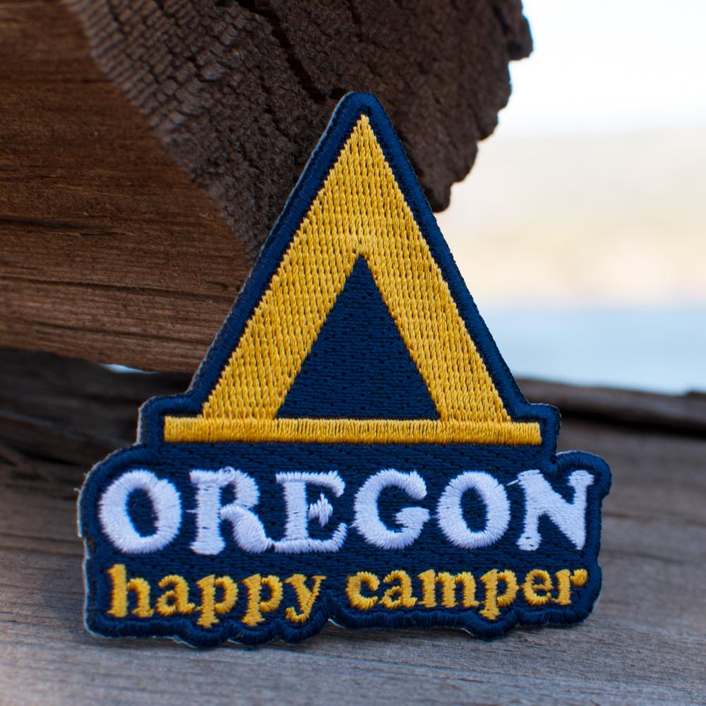 Happy Camper Oregon | Iron-on Embroidered Patch