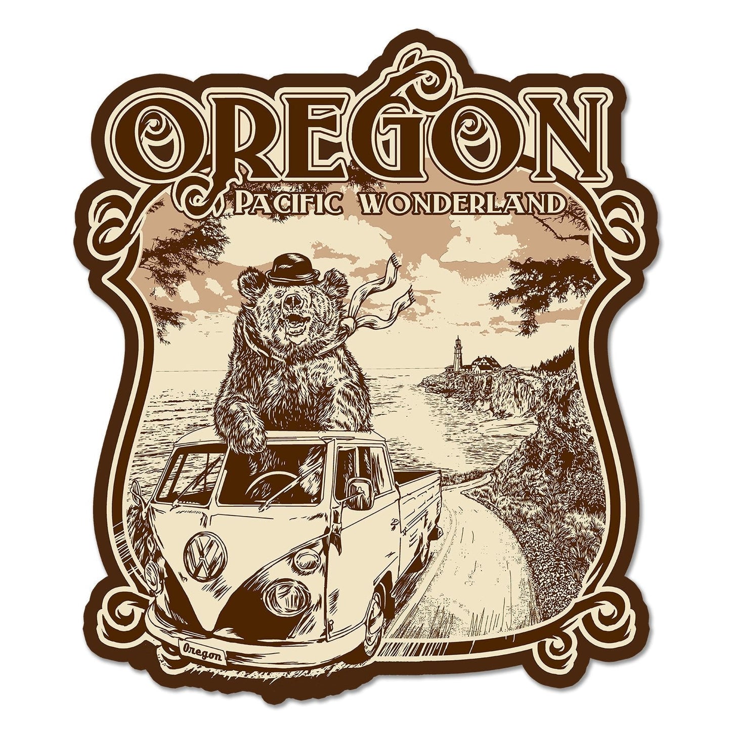 Pacific WonderVan with Bear | Sticker