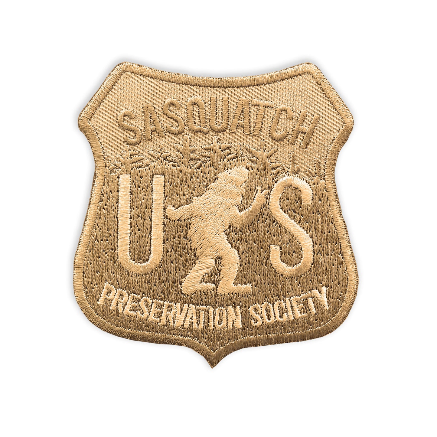 Sasquatch Preservation Society Bigfoot | Iron-on Embroidered Patch-Gold