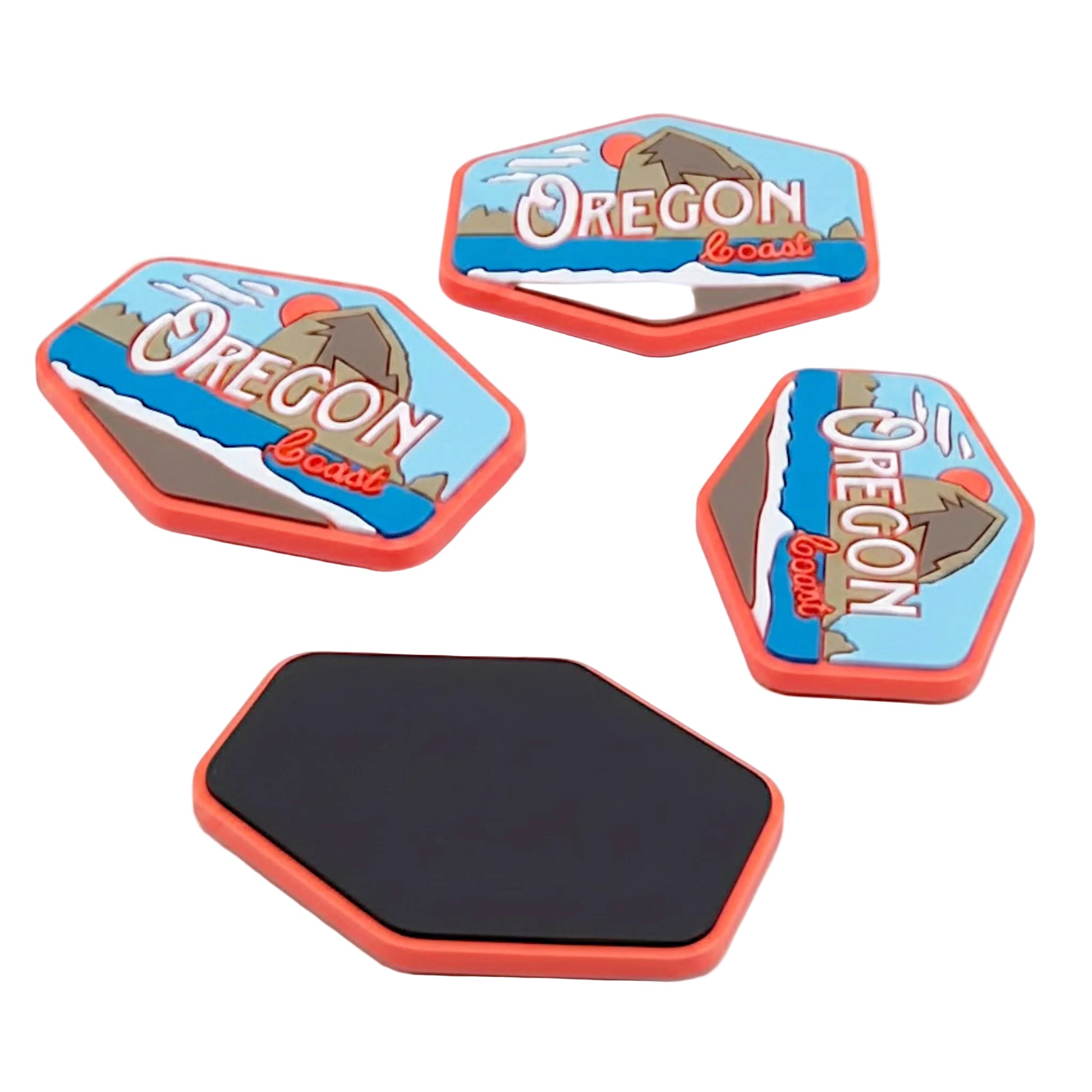 Close-up of the Oregon Coast Vintage 3D PVC Refrigerator Magnet, featuring vibrant colors and detailed design, ideal for collectors of Oregon coast magnets.