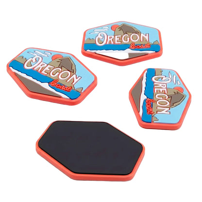 Close-up of the Oregon Coast Vintage 3D PVC Refrigerator Magnet, featuring vibrant colors and detailed design, ideal for collectors of Oregon coast magnets.