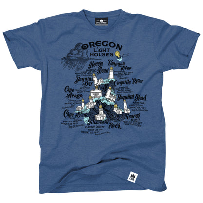 Nine Lighthouses of Oregon | Adult T-Shirt