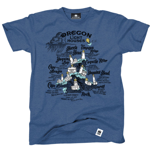 Nine Lighthouses of Oregon | Adult T-Shirt