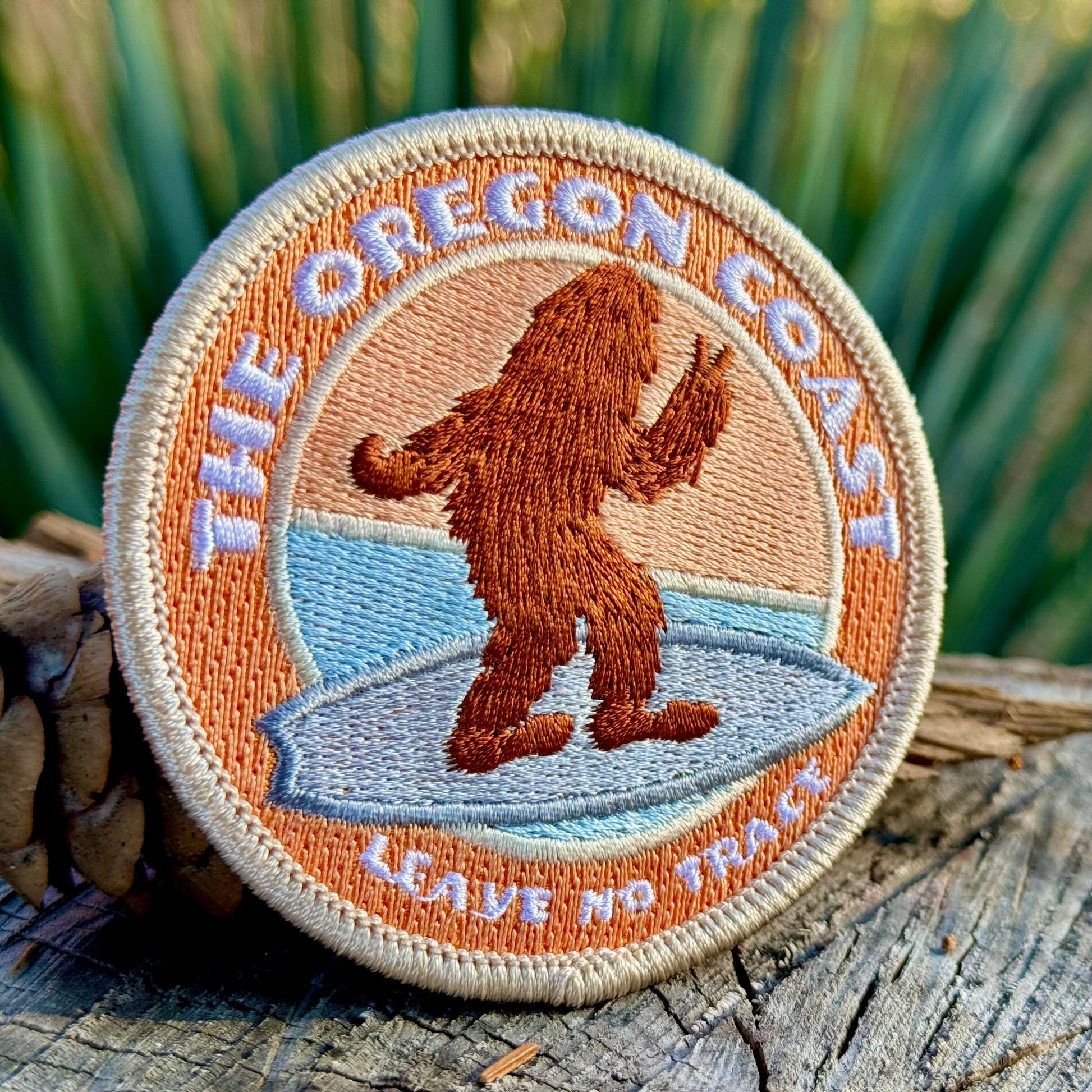 Oregon Coast Bigfoot Leave No Trace | Iron-on Embroidered Patch