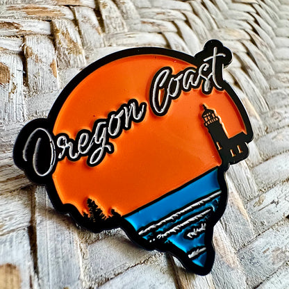 Oregon Coast Lighthouse at Sunset | Enamel Lapel Pin