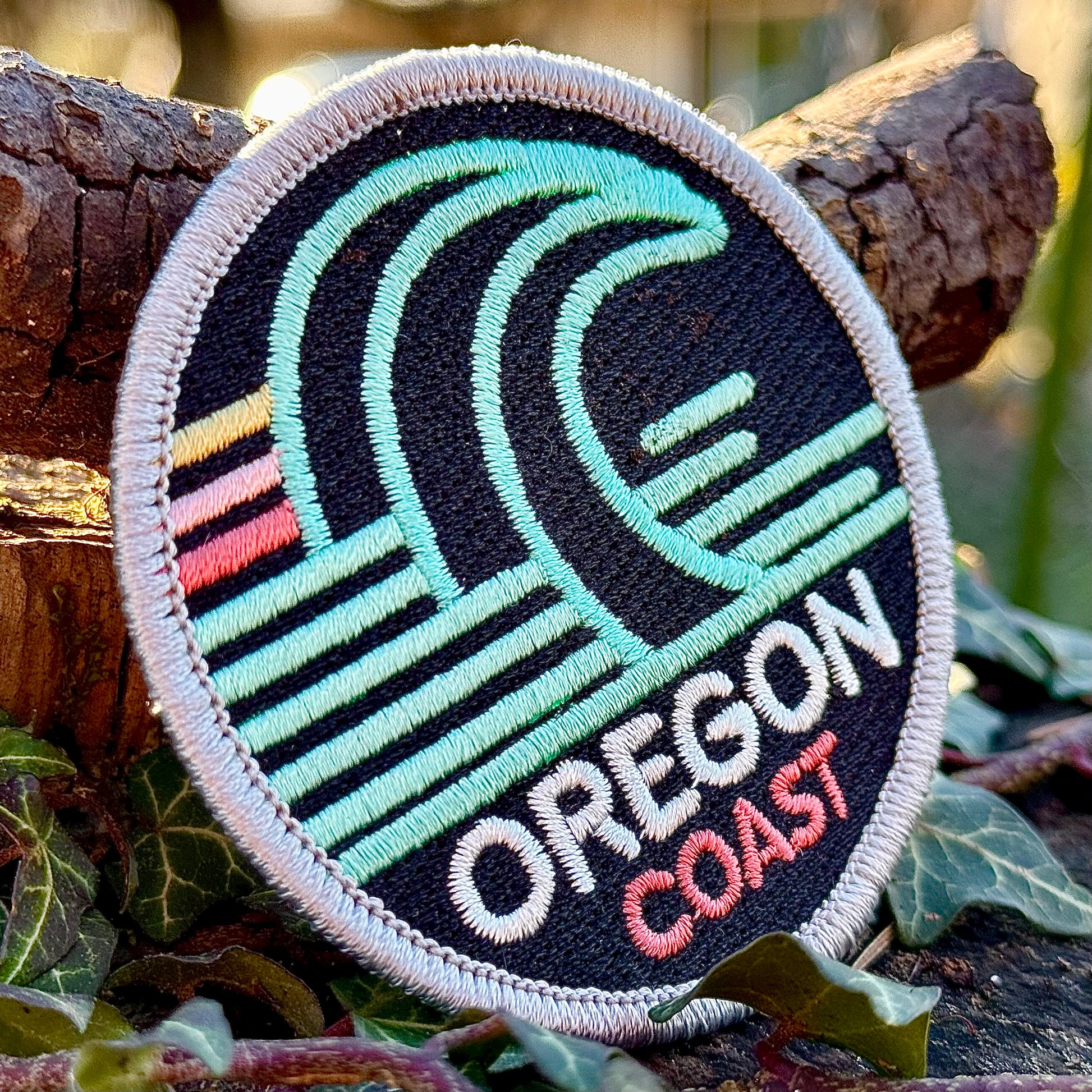 Oregon Coast Surf Ocean Waves | Iron-on Embroidered Patch