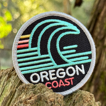 Oregon Coast Surf Ocean Waves | Iron-on Embroidered Patch