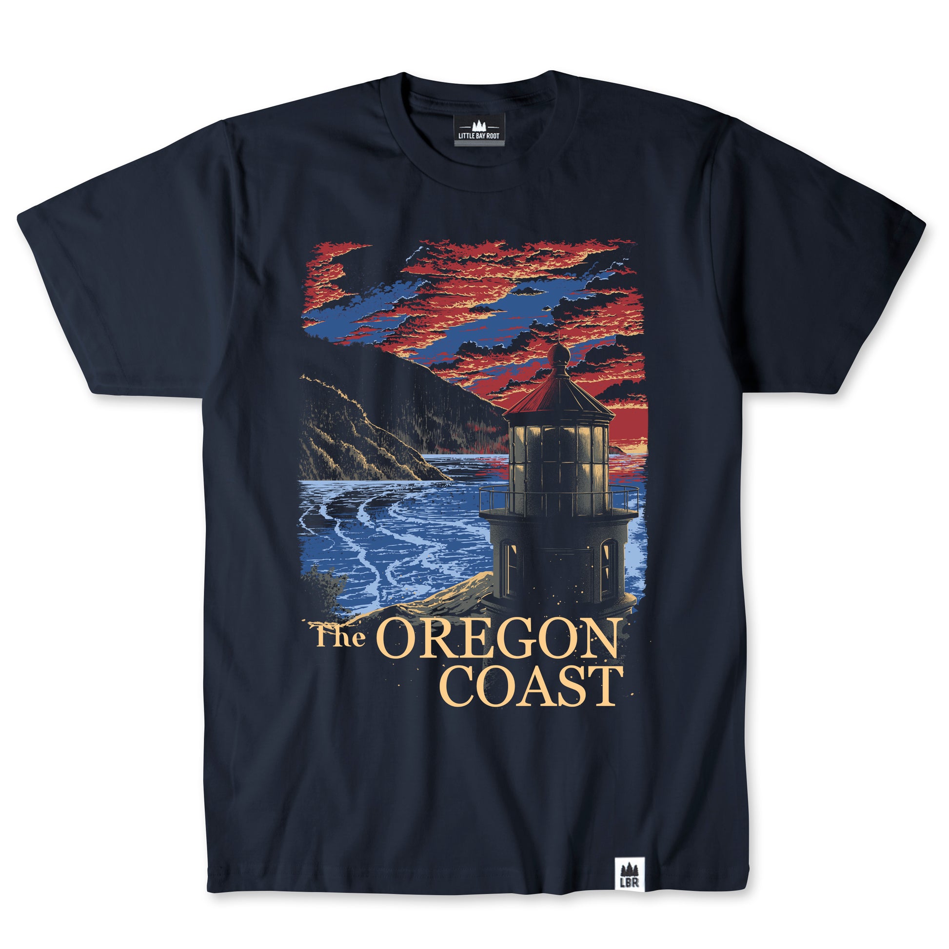 Oregon Coast Beacon Lighthouse Adult T-Shirt