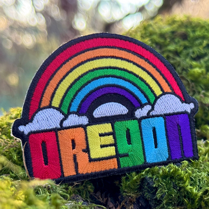 Oregon Dreaming Rainbow | Iron-on Embroidered Patch