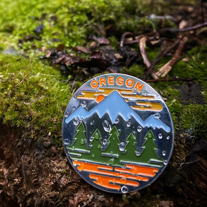 Oregon Fifty Mountain Ranges | Enamel Lapel Pin