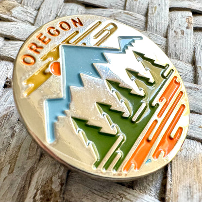 Oregon Fifty Mountain Ranges | Enamel Lapel Pin