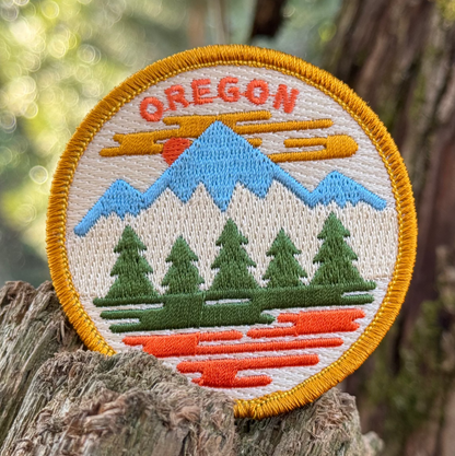 Oregon Fifty Mountain Ranges | Iron-on Embroidered Patch