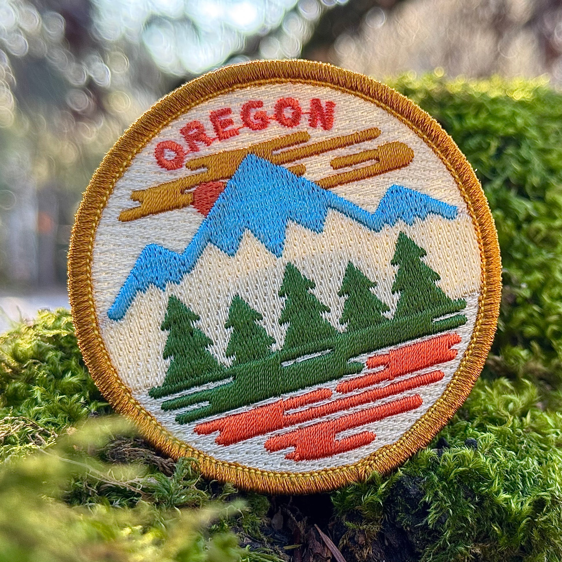 Oregon Fifty Mountain Ranges | Iron-on Embroidered Patch