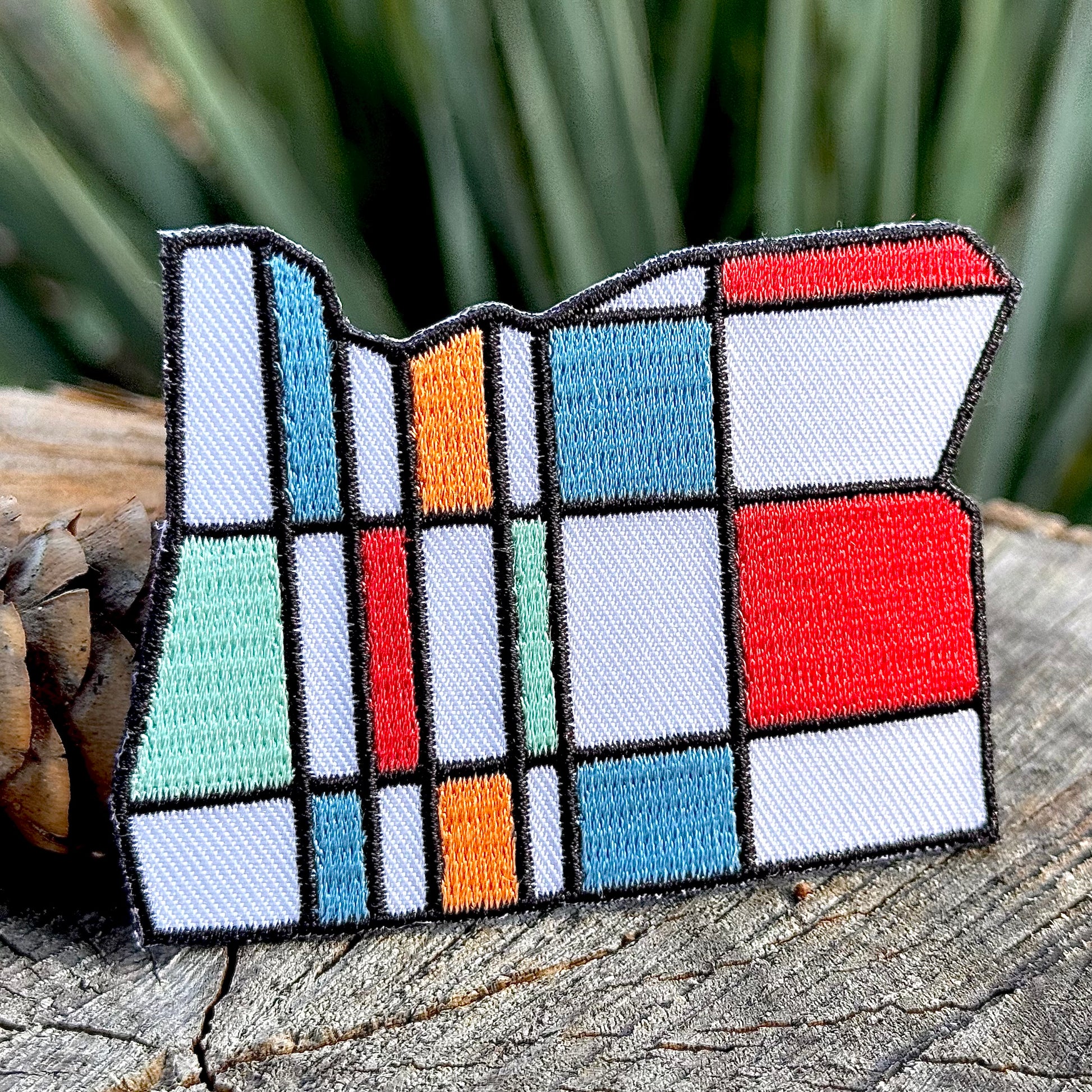 Oregon Mondrian | Iron-on Embroidered Patch