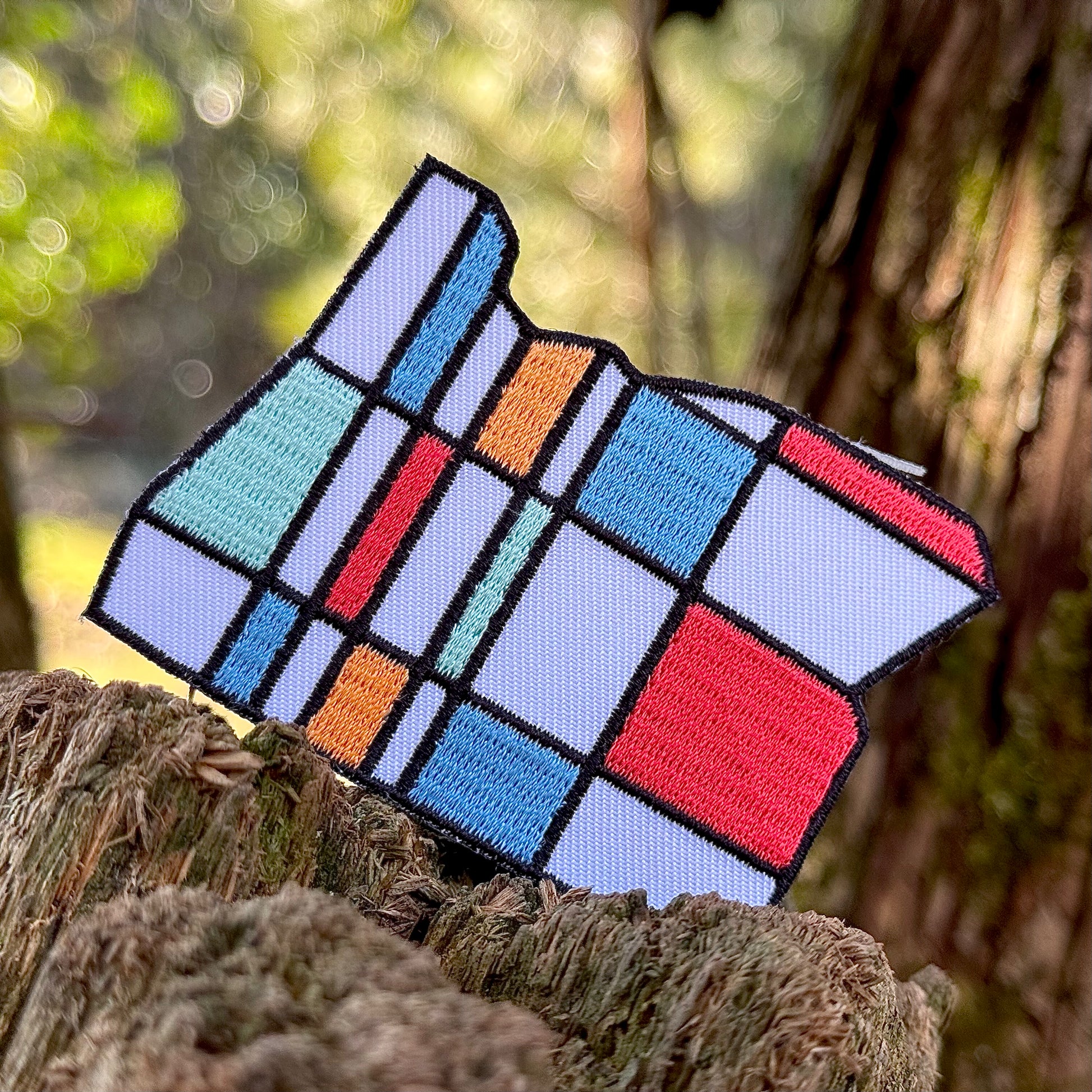 Oregon Mondrian | Iron-on Embroidered Patch