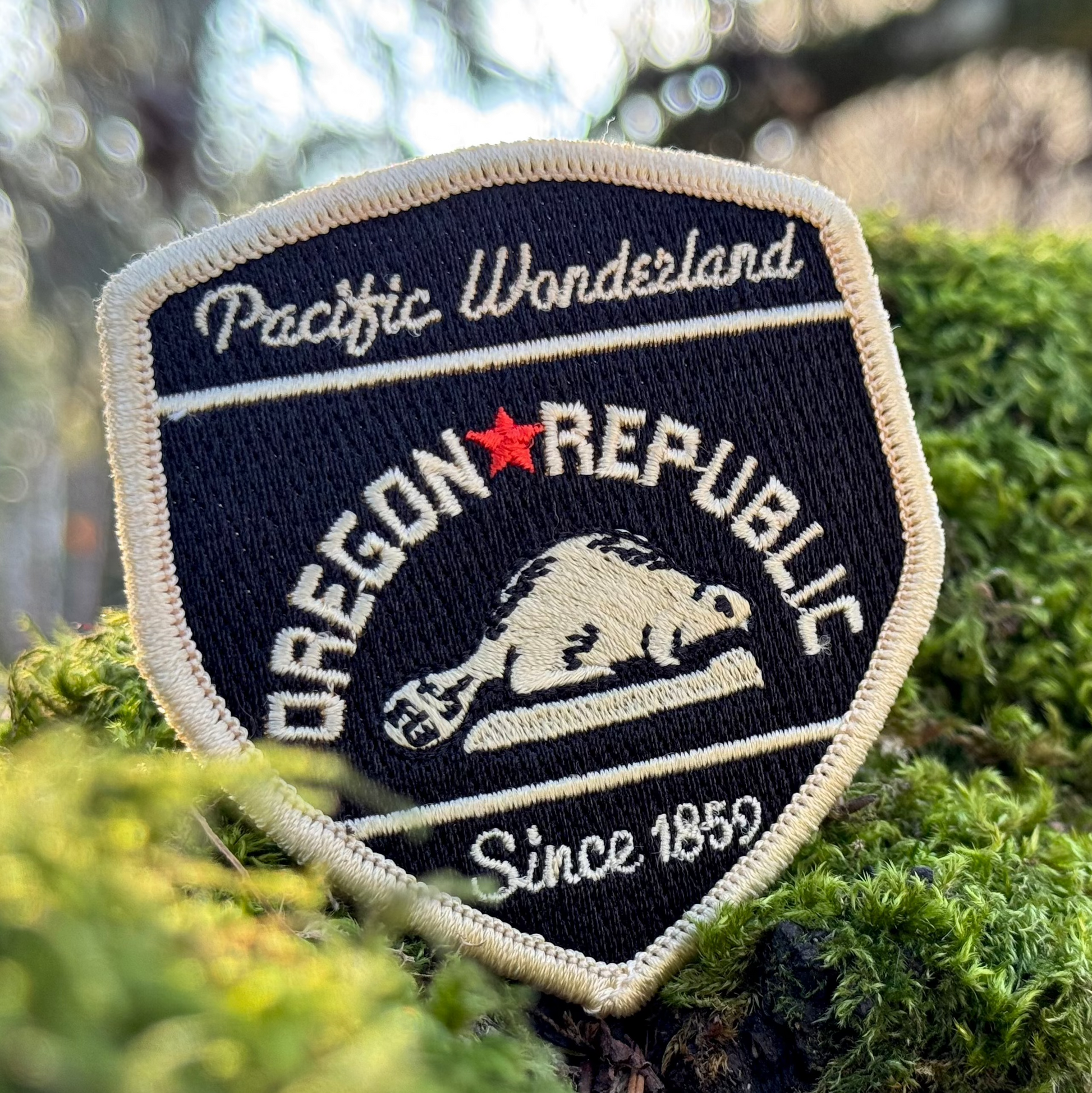 Oregon Republic Beaver Pacific Wonderland | Iron-on Embroidered Patch