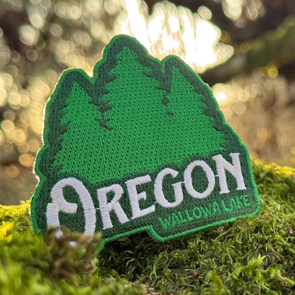 Oregon Wallowa Lake Trees | Iron-on Embroidered Patch