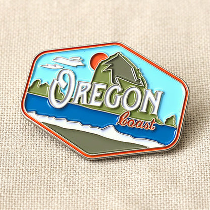 Oregon Coast Vintage Haystack Rock | Enamel Lapel Pin