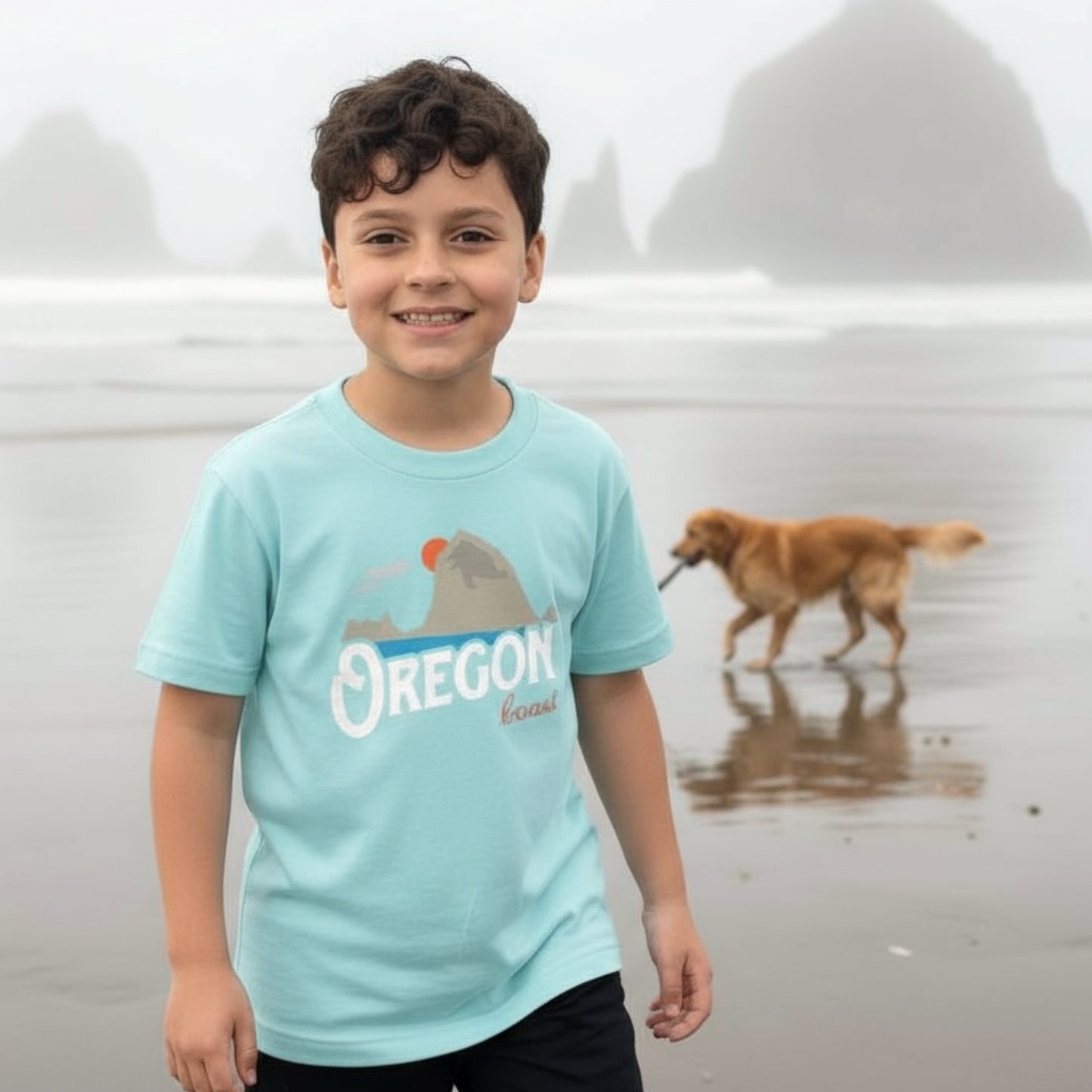 Oregon Coast Vintage Haystack Rock | Youth T-Shirt