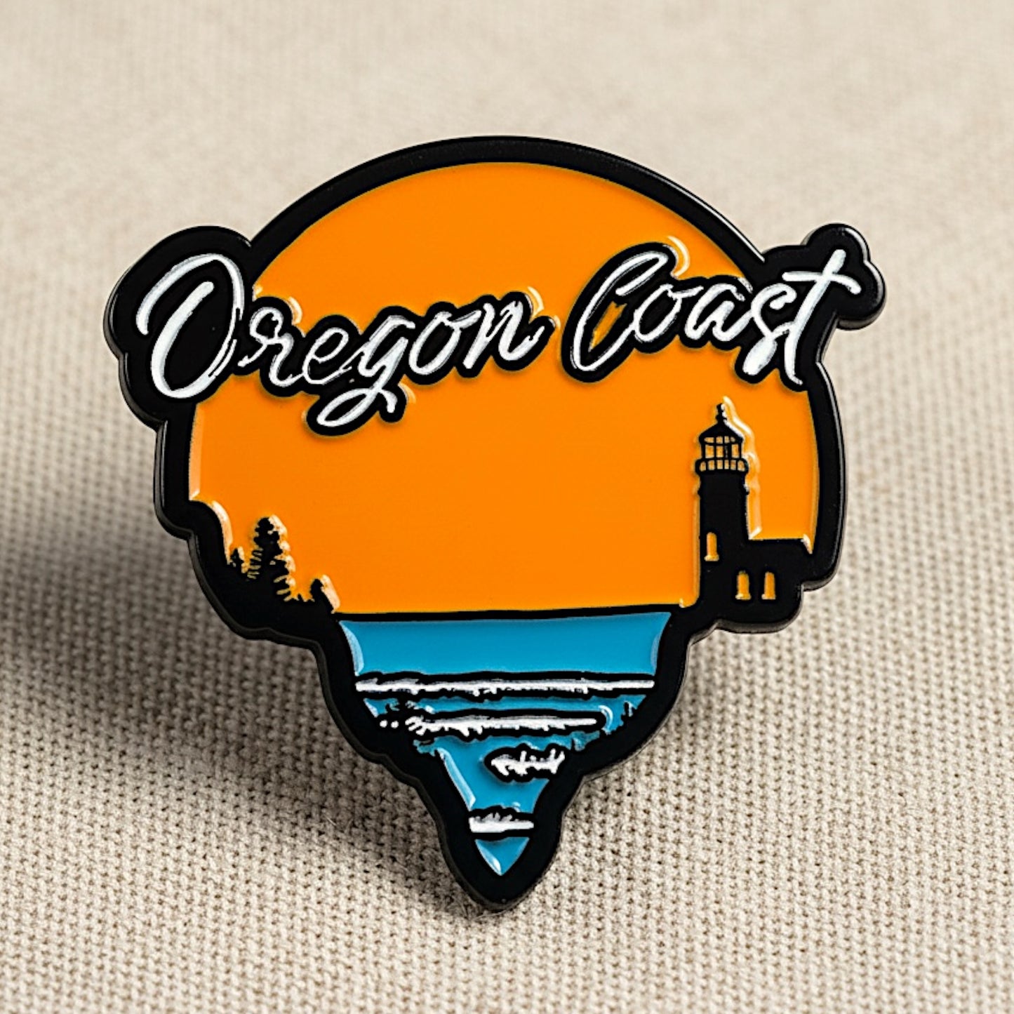 Oregon Coast Lighthouse at Sunset | Enamel Lapel Pin