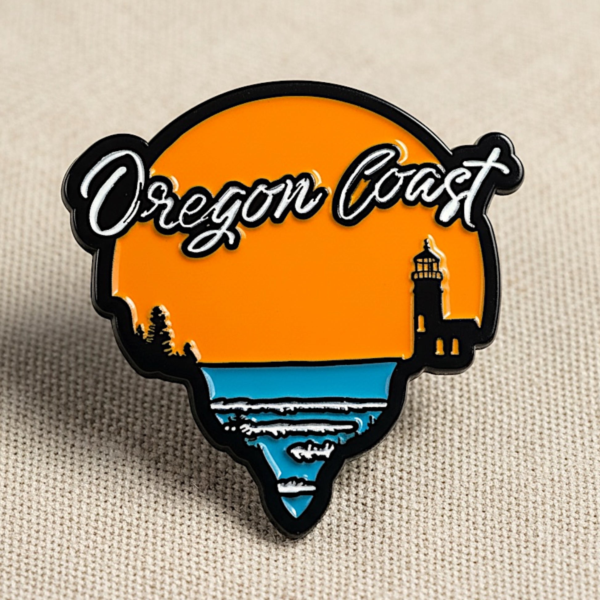 Oregon Coast Lighthouse at Sunset | Enamel Lapel Pin