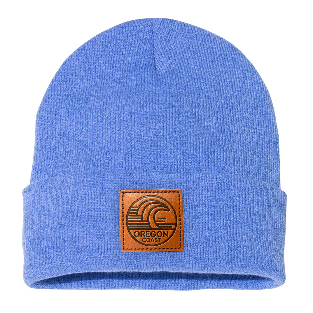 Oregon Coast Surf Leather patch beanie Royal