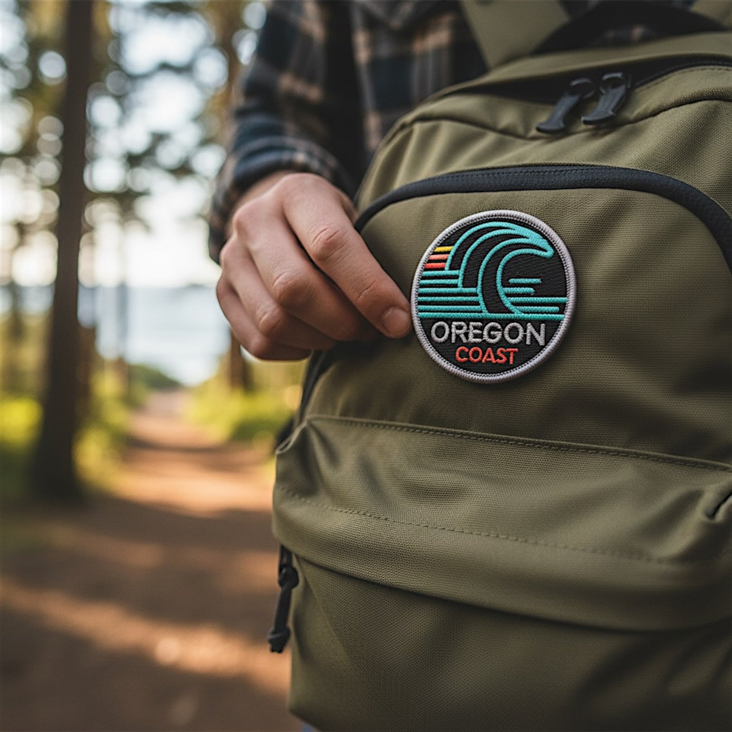 Oregon Coast Surf Ocean Waves | Iron-on Embroidered Patch