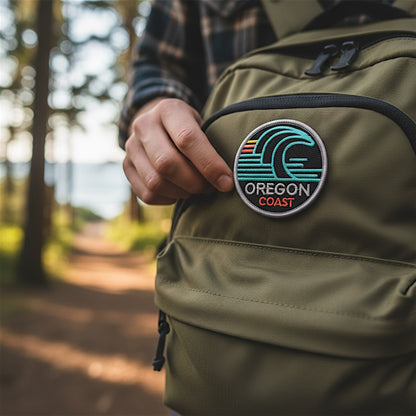 Oregon Coast Surf Ocean Waves | Iron-on Embroidered Patch
