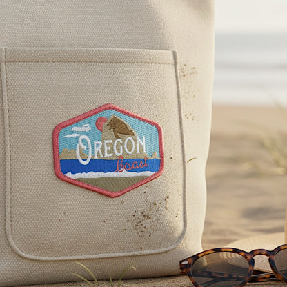 Oregon Coast Vintage Haystack Rock | Iron-on Embroidered Patch
