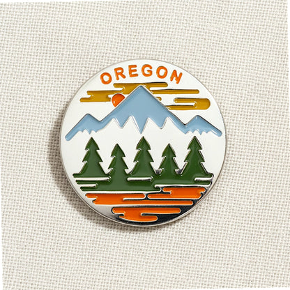 Oregon Fifty Mountain Ranges | Enamel Lapel Pin