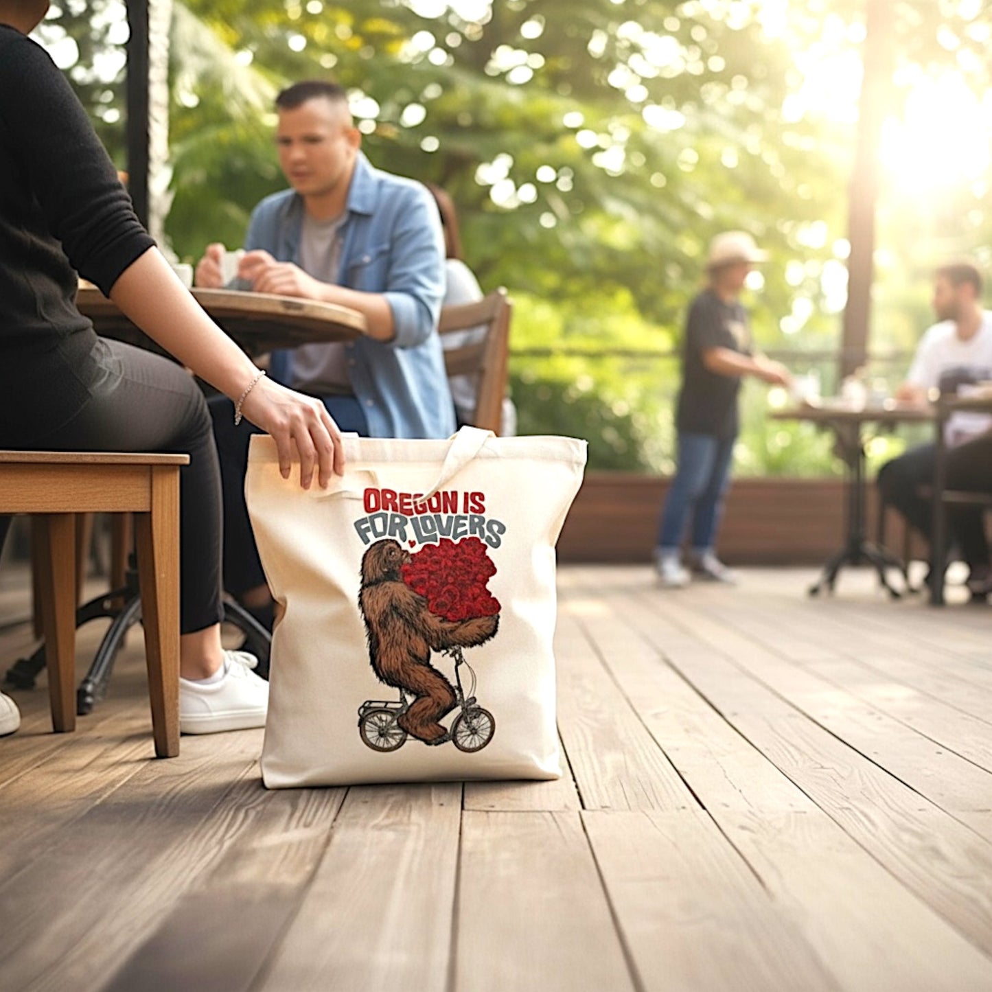 Oregon is for Lovers Bigfoot | Market Tote Bag