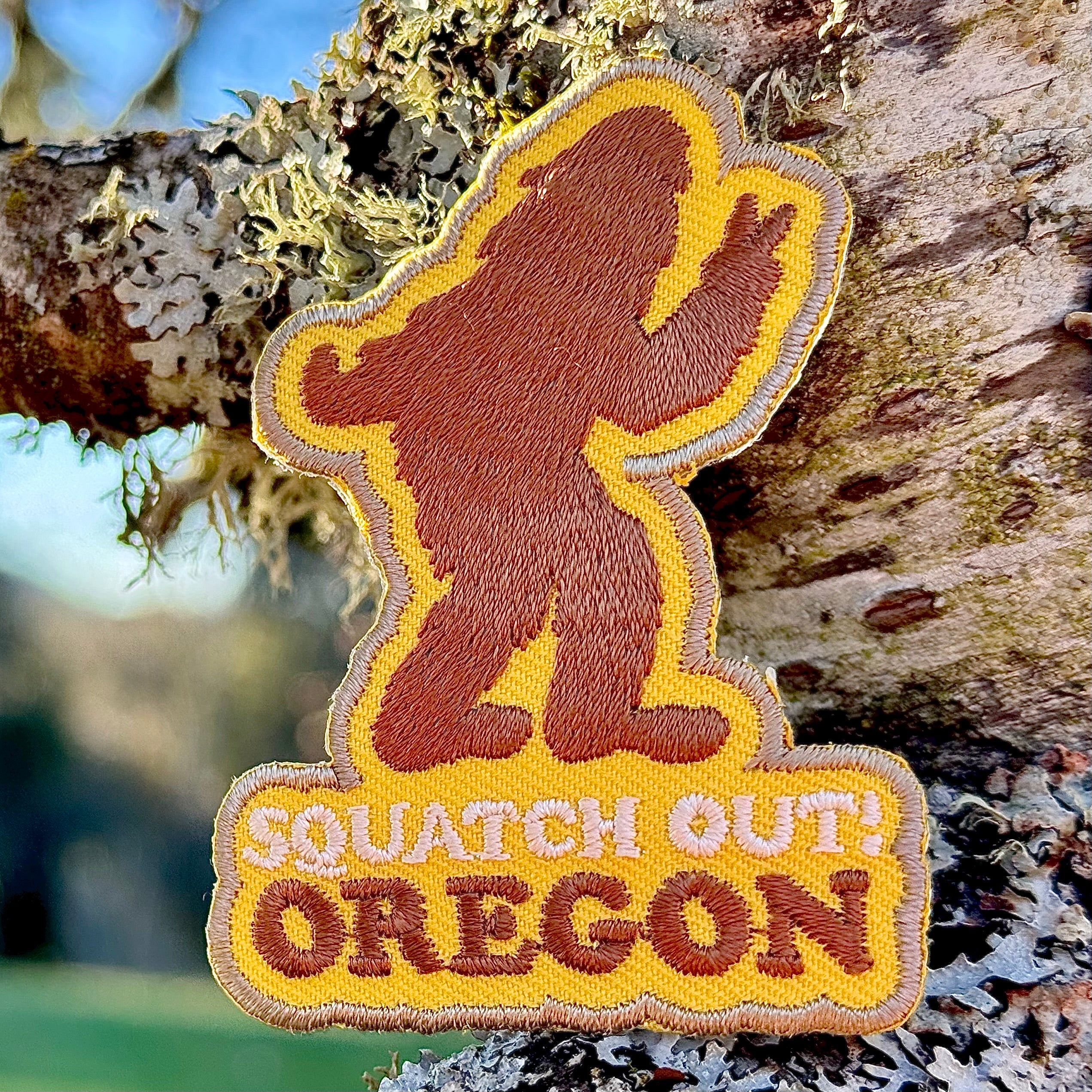 Squatch Out Oregon Bigfoot | Iron-on Embroidered Patch – Little Bay Root