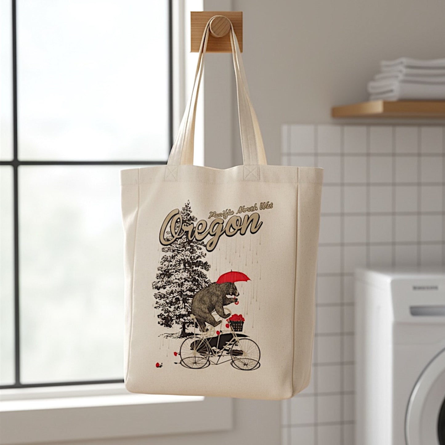 Oregon Pacific North Wet Bear | Market Tote Bag