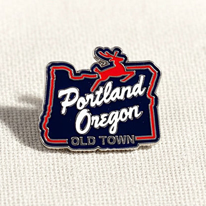 White Stag Sign Portland Oregon | Enamel Lapel Pin