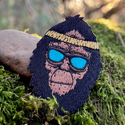 Retro Squatch Bigfoot Head | Iron-on embroidered patch