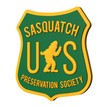 Sasquatch Preservation Society | PVC Refrigerator Magnet featuring a detailed Bigfoot design, durable PVC construction, and strong magnetic backing