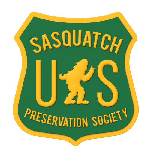 Sasquatch Preservation Society | PVC Refrigerator Magnet, a fun Sasquatch magnet for refrigerators, lockers, campers, and Bigfoot fans