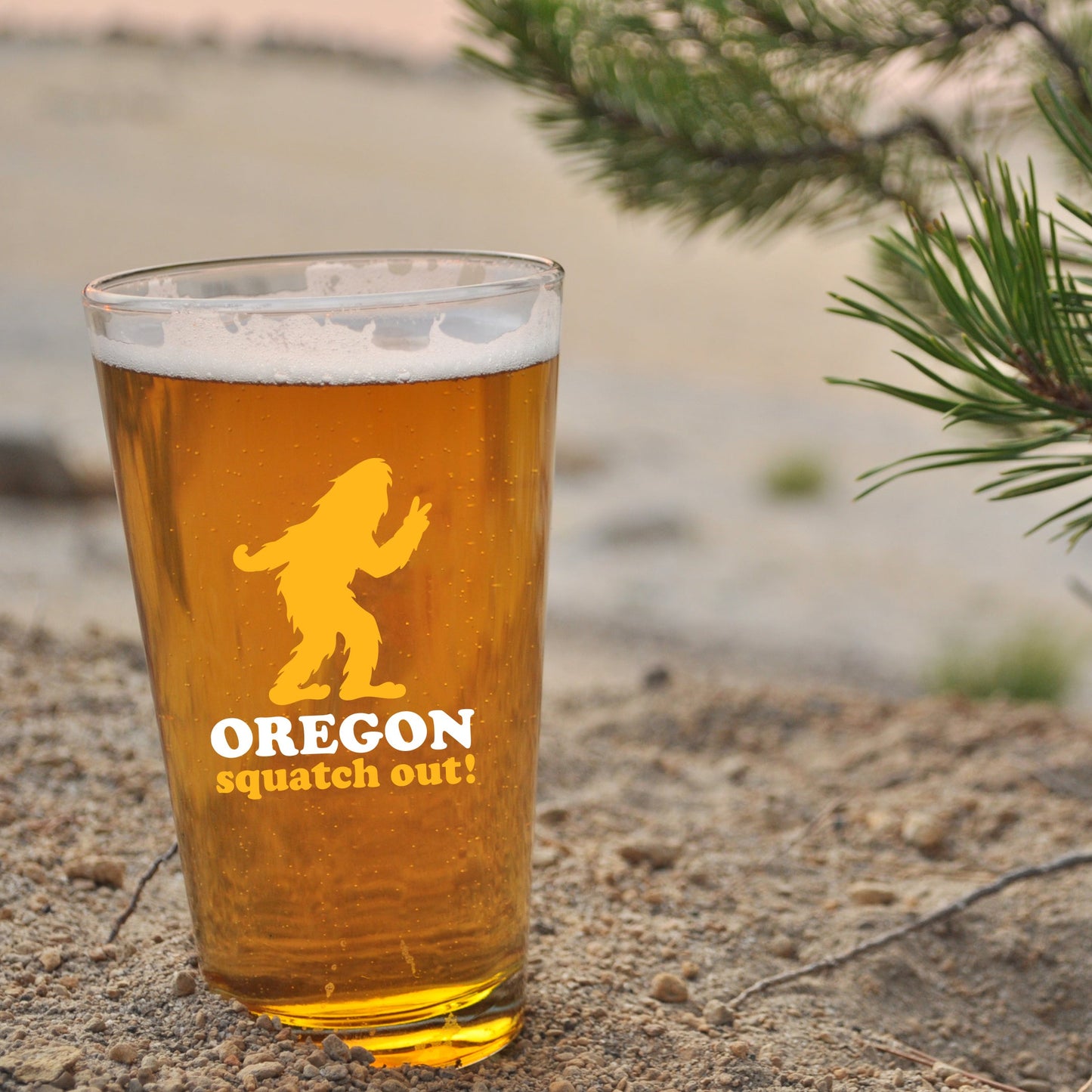 Squatch Out Oregon Pint Glass