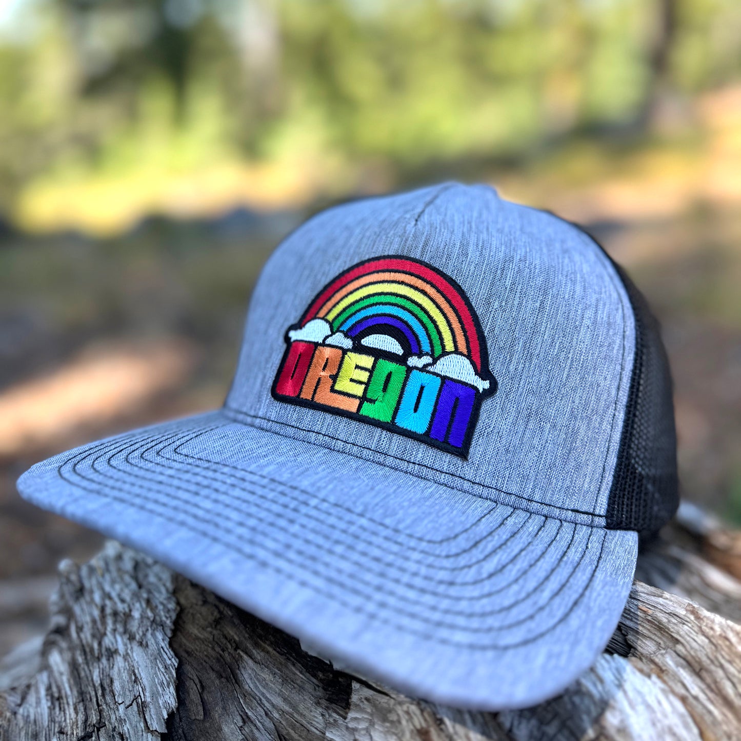 Oregon Dreaming Rainbow Curved bill snapback hat