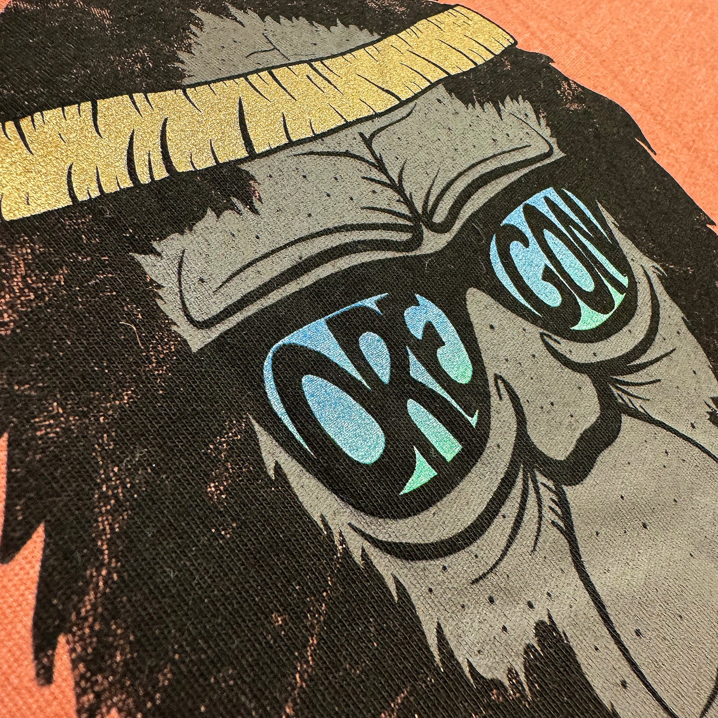 Retro Squatch Oregon Bigfoot Head | Adult T-Shirt
