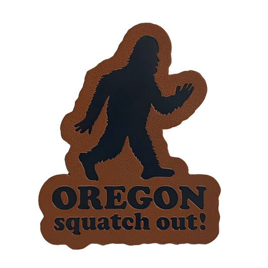 Squatch Out Oregon | Faux leather sew-on patch