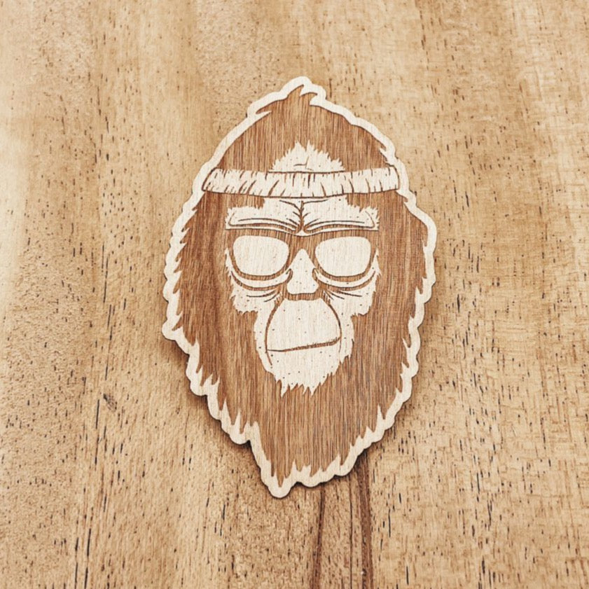 Retro Squatch | Wooden Sticker