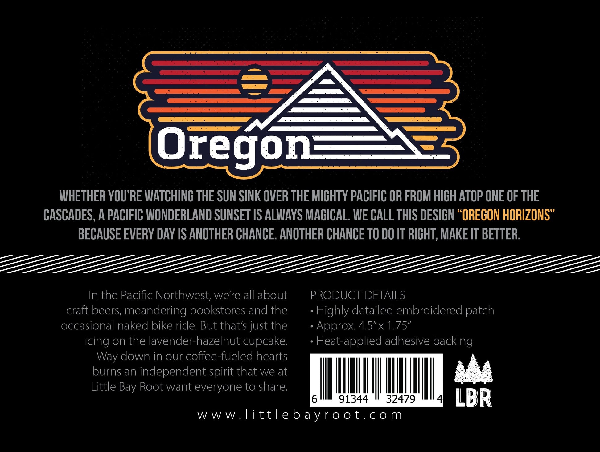 Oregon Horizons | Embroidered iron-on patch